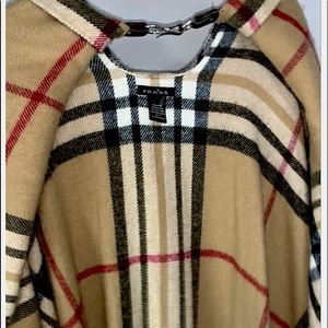 Faux Burberry Poncho